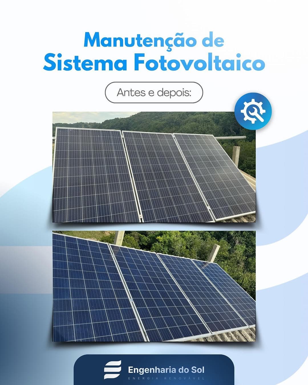 Equipe da Engenharia do Sol em manutenção de sistema off-grid com banco de baterias